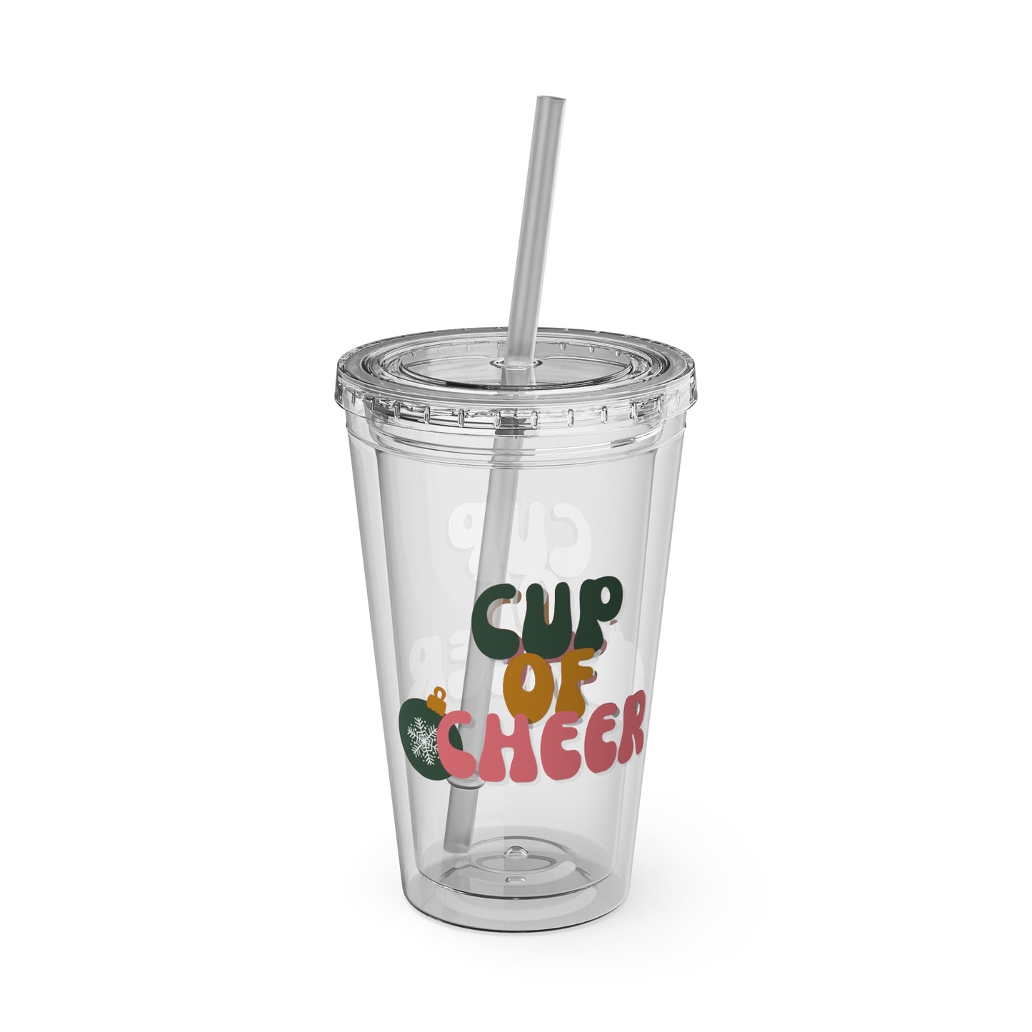 Cup of Cheer Tumbler with Straw, 16oz