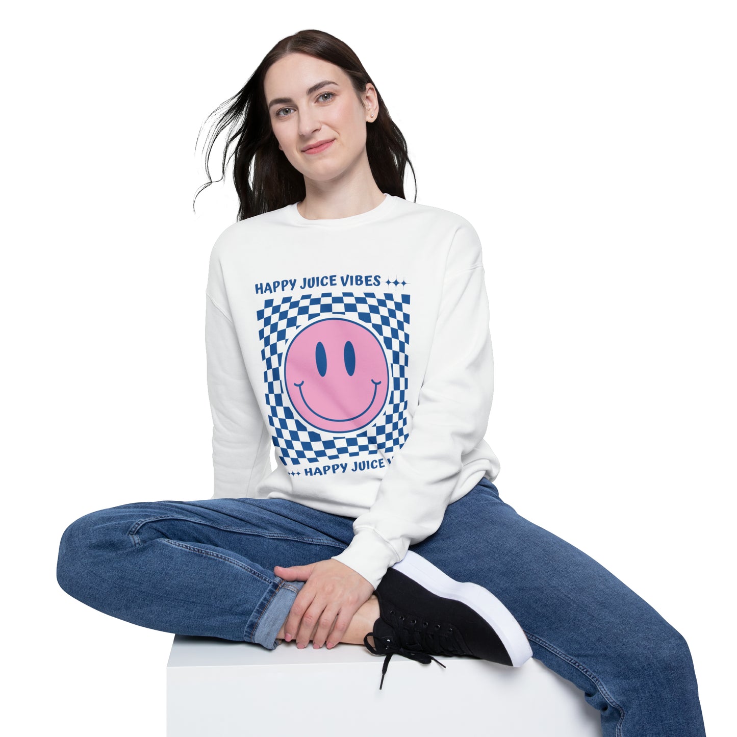 Happy Vibes  Unisex Drop Shoulder Sweatshirt