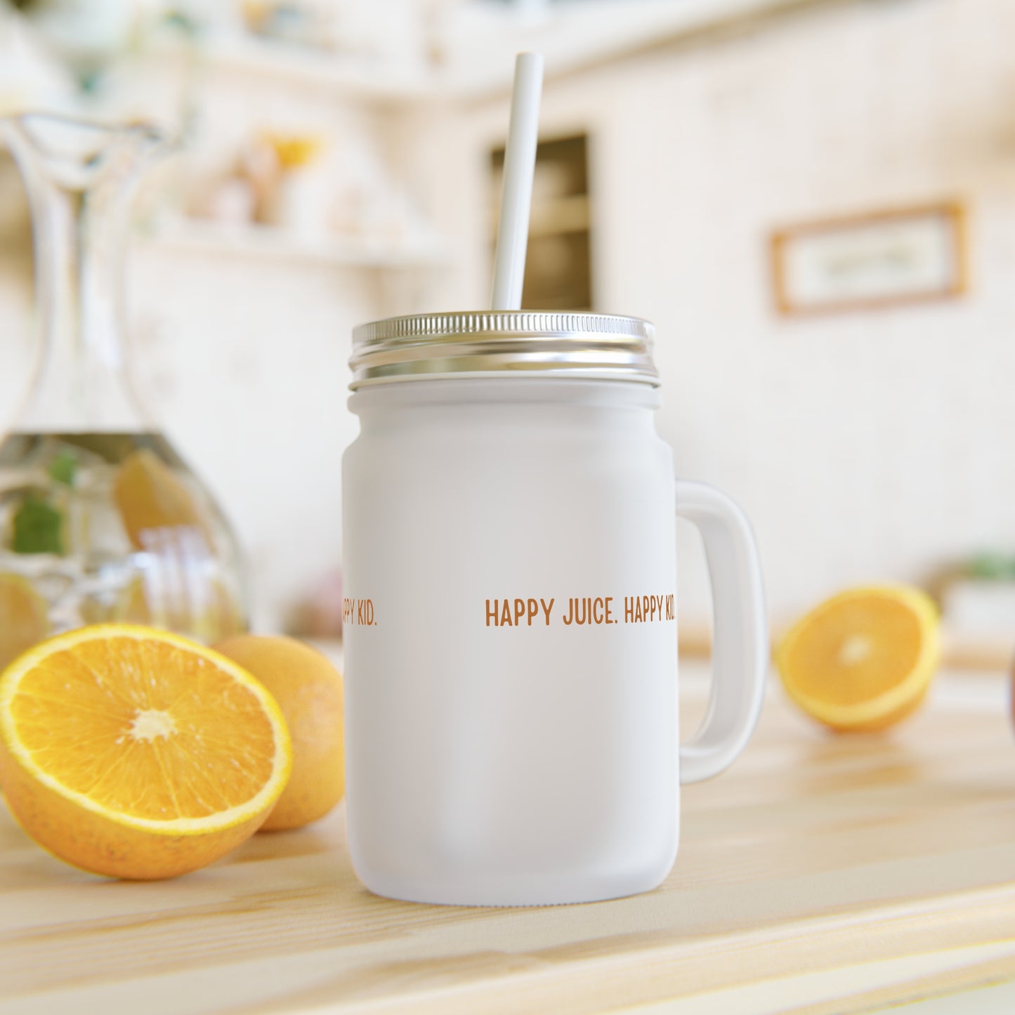 HJ HK Frosted Mason Jar