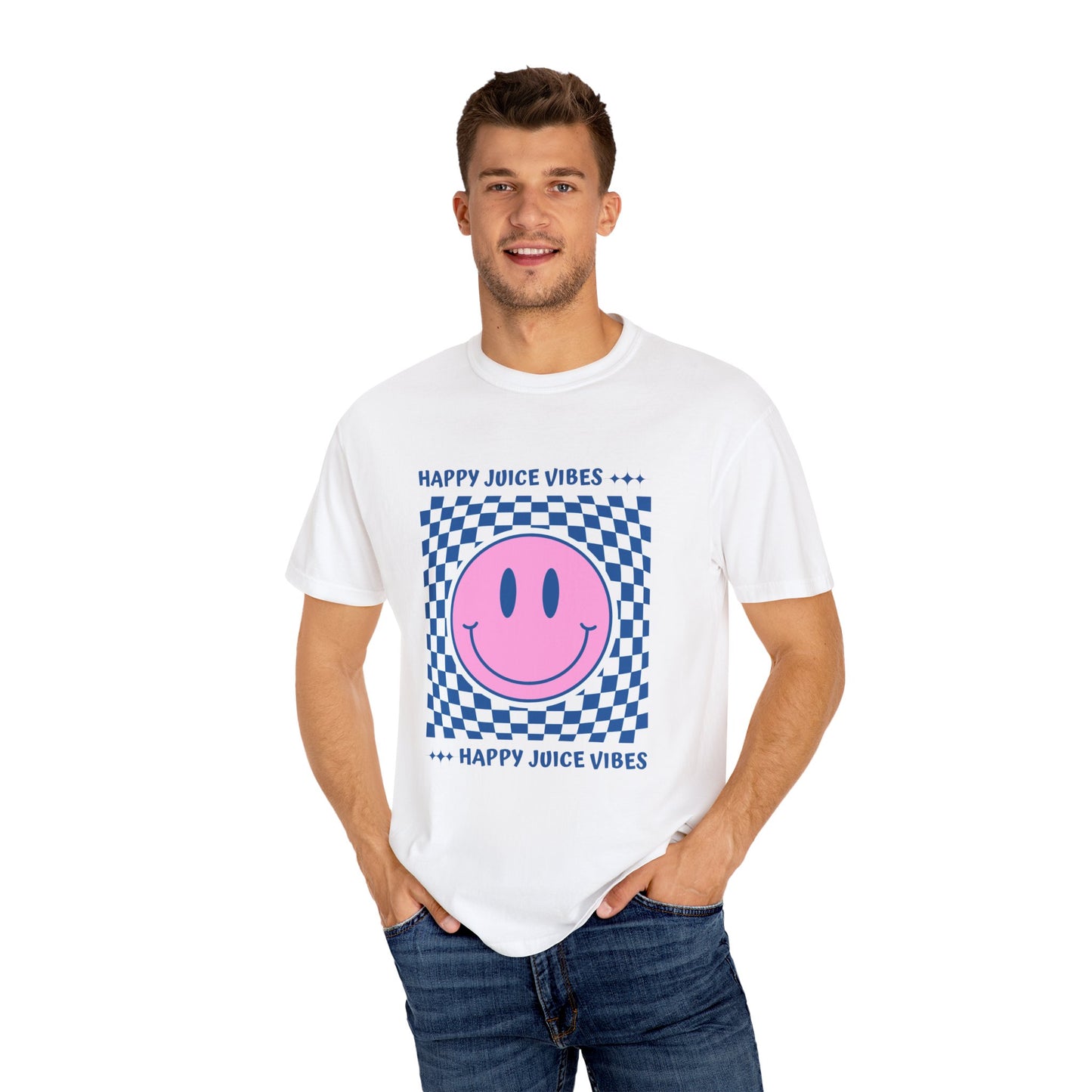 Happy Pink Unisex Garment-Dyed T-shirt