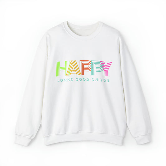 Happy Looks Good On You- Neon Sweatshirt