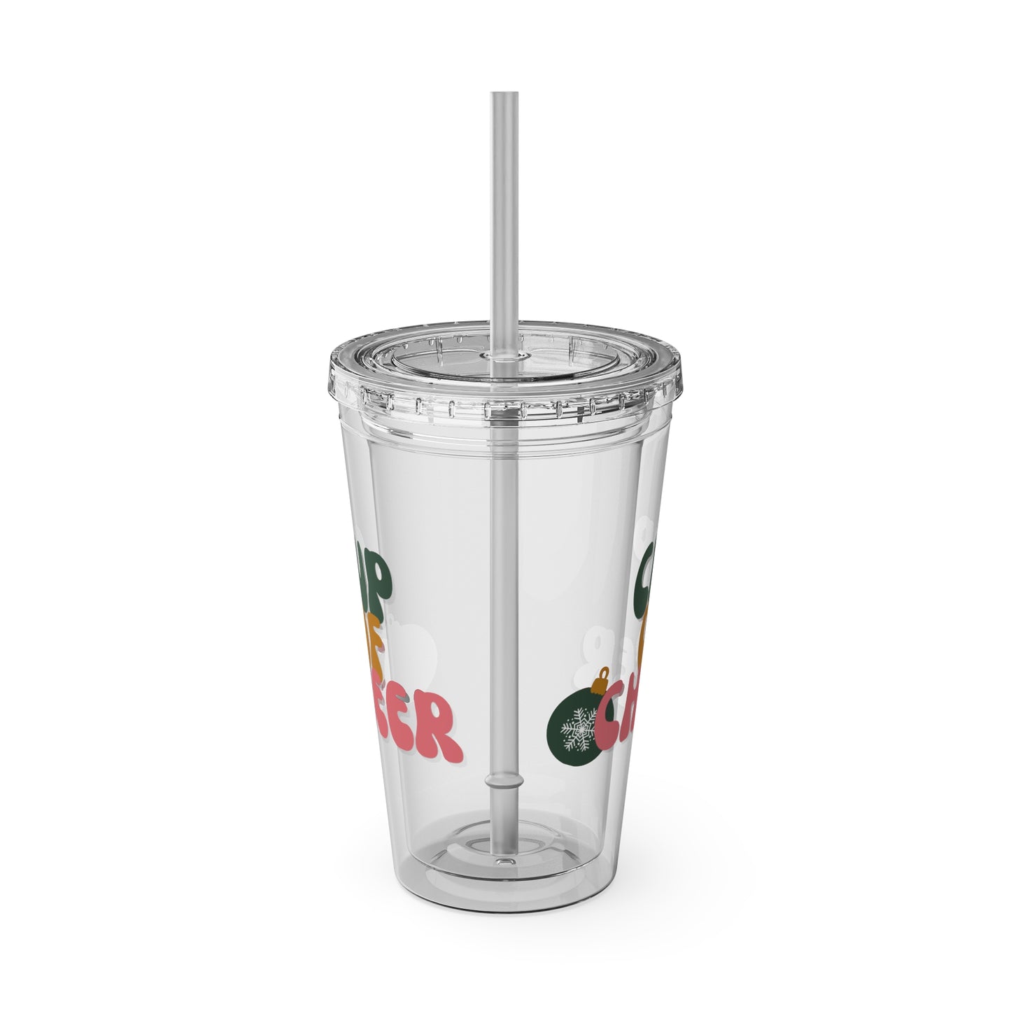 Cup of Cheer Tumbler with Straw, 16oz