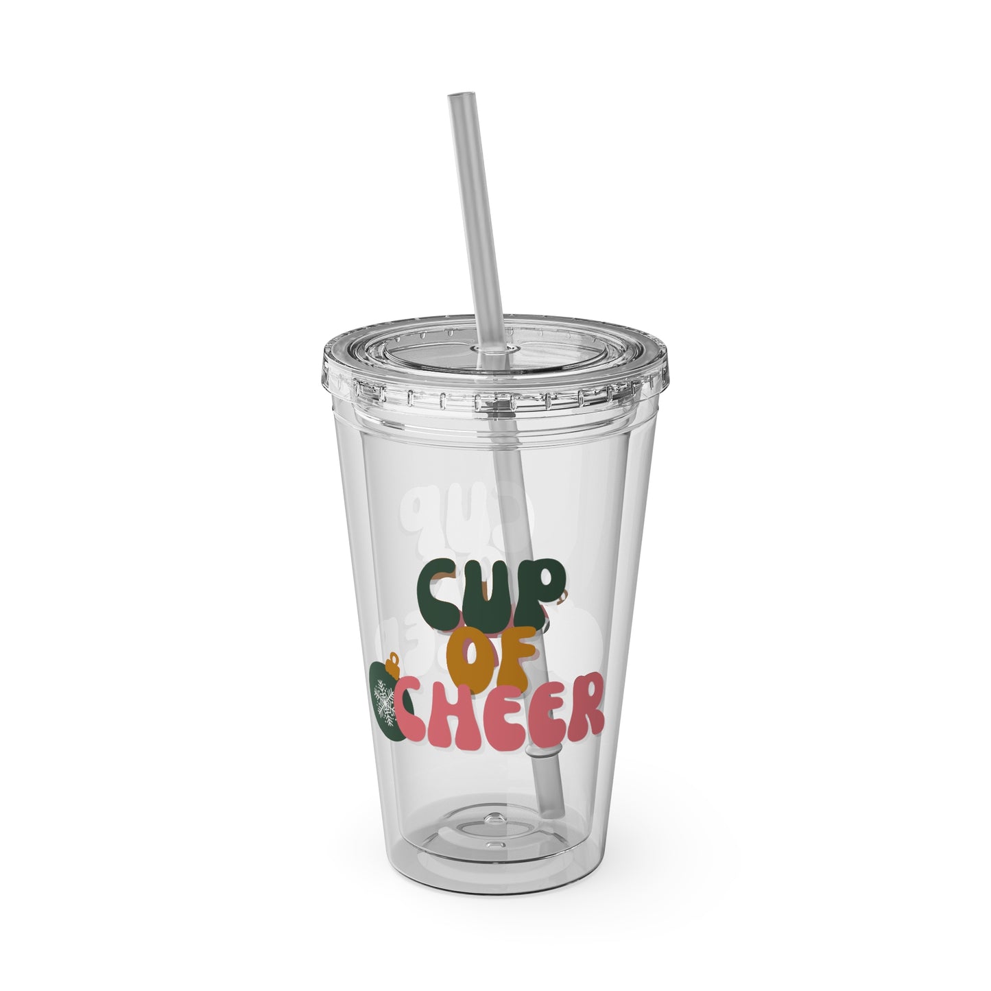 Cup of Cheer Tumbler with Straw, 16oz